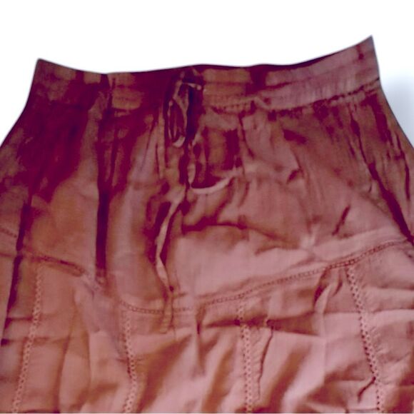 🎃 NWT Chaudry KC Women’s Brown Midi A-Line Pleated Skirt Lace Flare Pleated - Sm - Picture 2 of 7